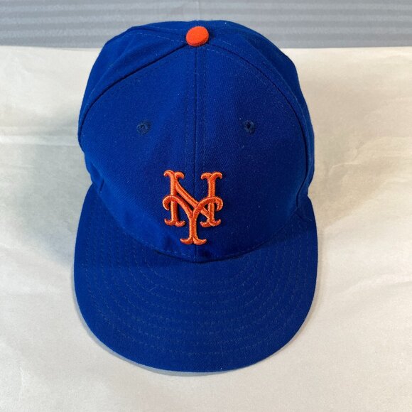 New York Mets Blue Orange Black Classic Logo Men's Fitted Hat Cap 7-1/4 New Era - Picture 1 of 6